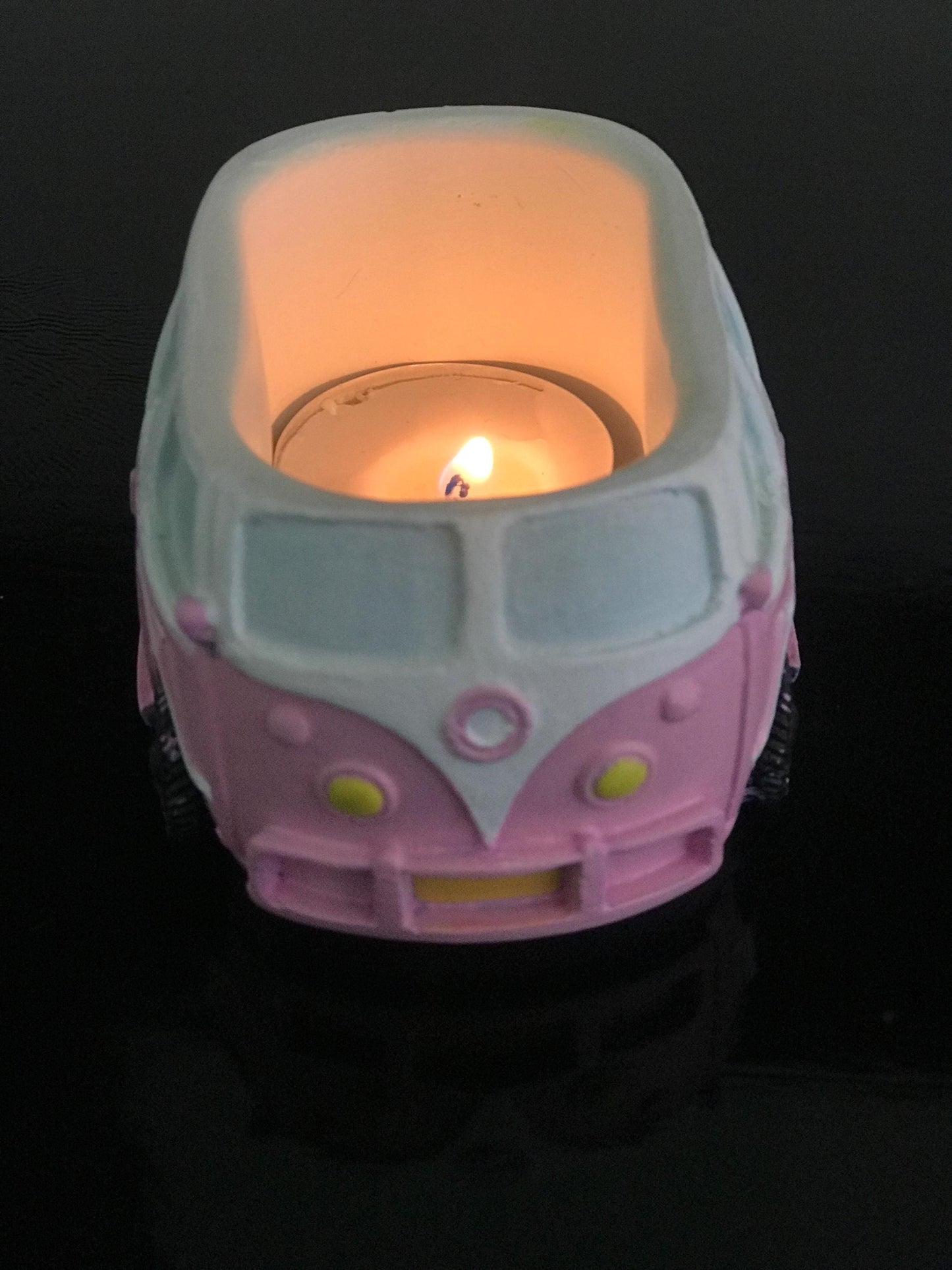 Handmade Mini Retro VW Campervan T-light holder/ Planter/Trinket Holder