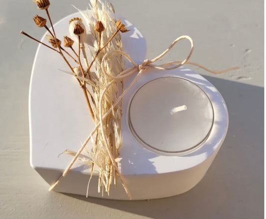 Handmade heart t-light holder