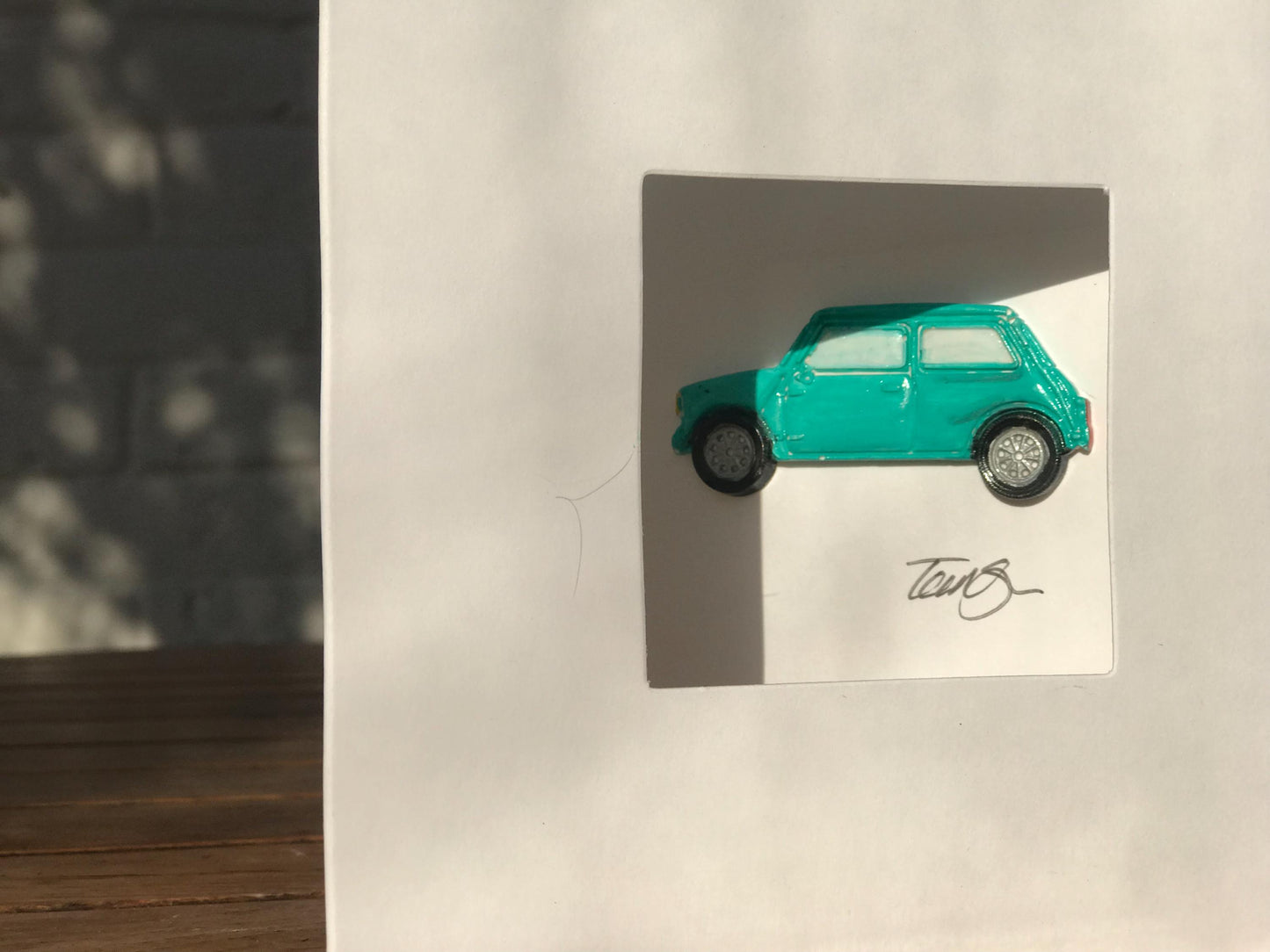 Handmade 3D Greetings Card & Fridge Magnet Clay Camper van, mini or Beetle