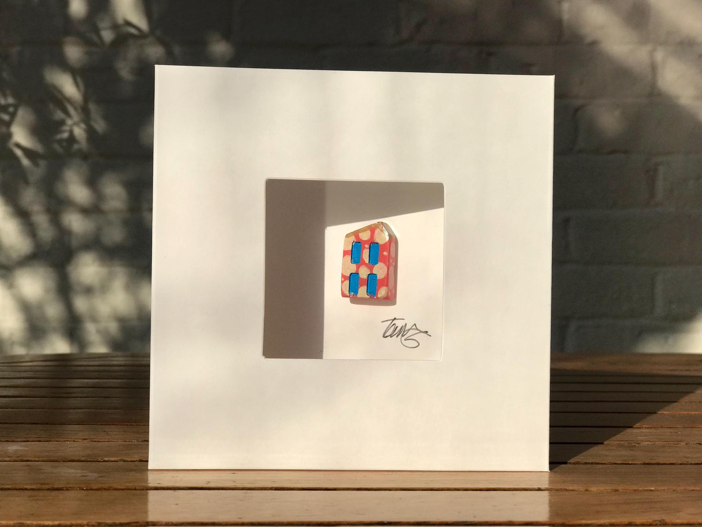 Handmade 3D Clay Greeting Card & Fridge Magnet in One! Tiny Houses, assorted colours