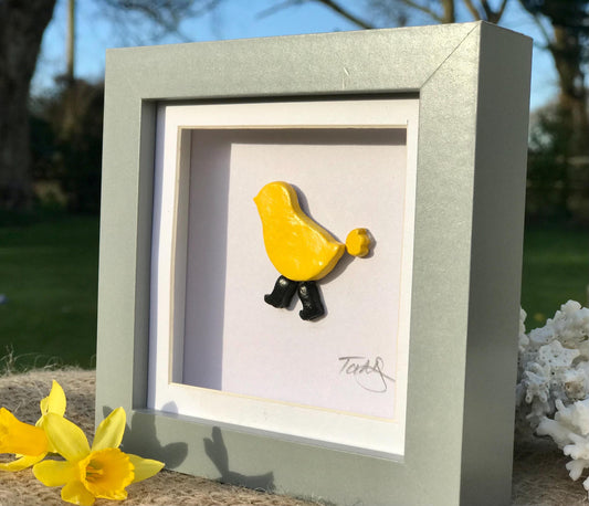 Handmade Spring Chicken Clay Spring Framed & Signed