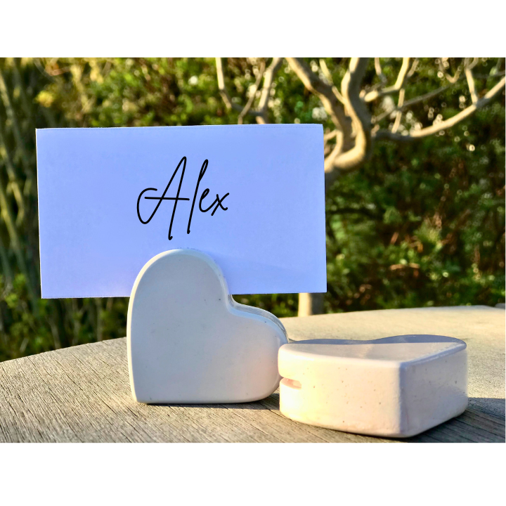 Ceramic Heart Place Card Holder – Wedding, Event or Business Display