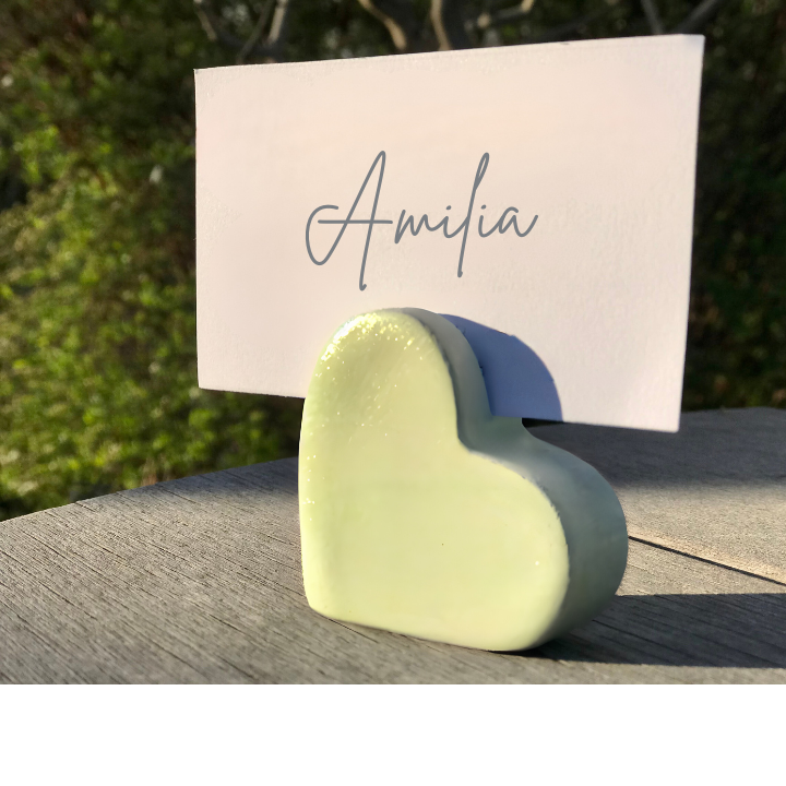 Ceramic Heart Place Card Holder – Wedding, Event or Business Display