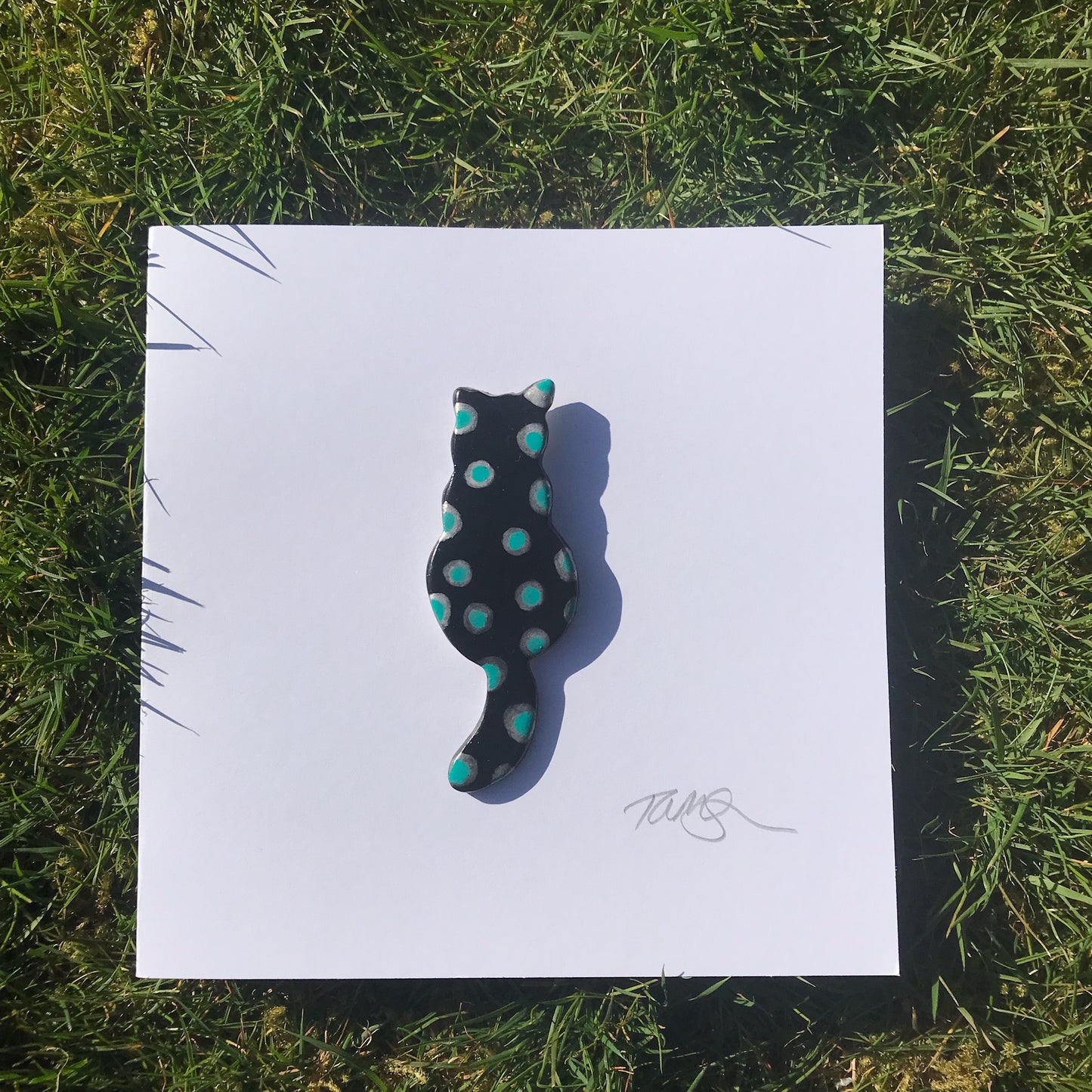 Handmade Clay Cat Card – A Unique Gift for Cat Lovers