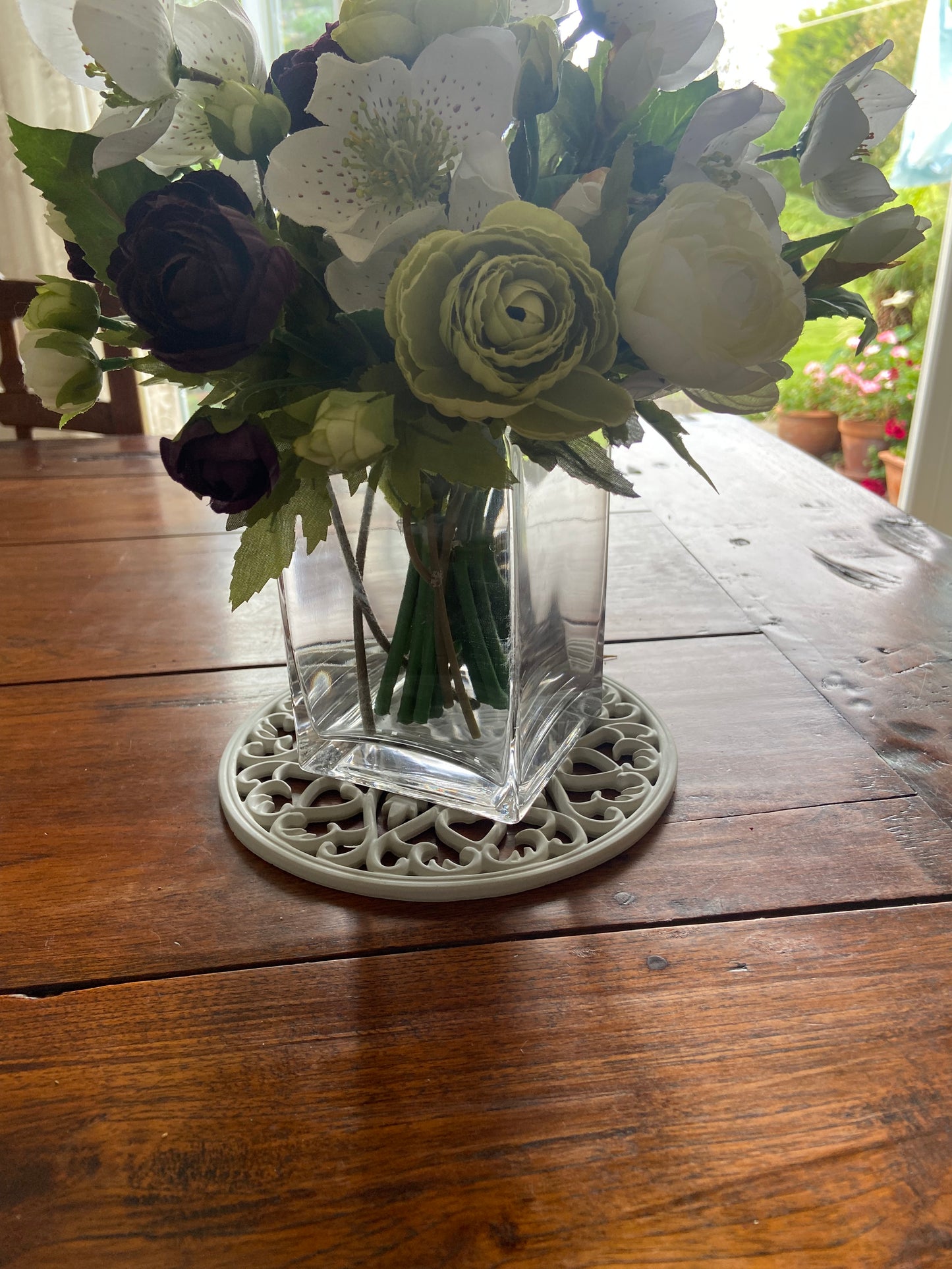 Handcast trivet display plate