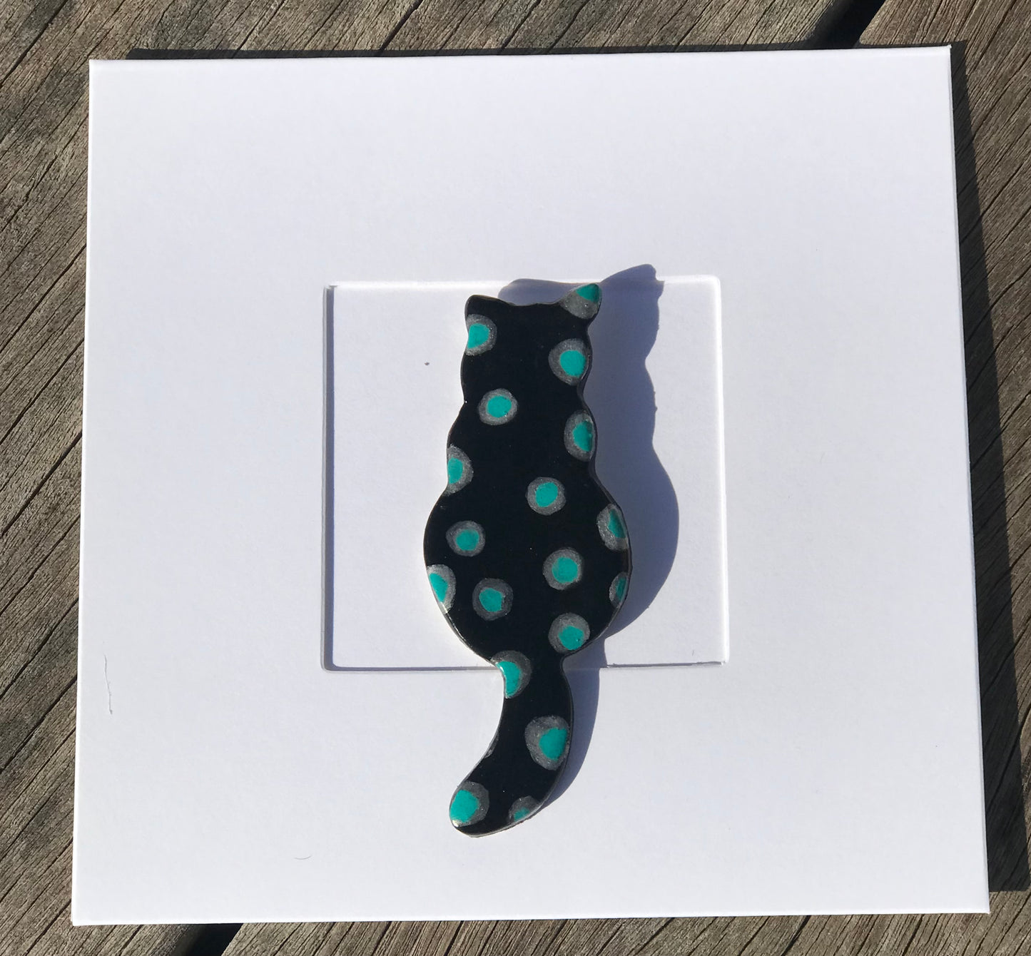 Handmade Clay Cat Card – A Unique Gift for Cat Lovers