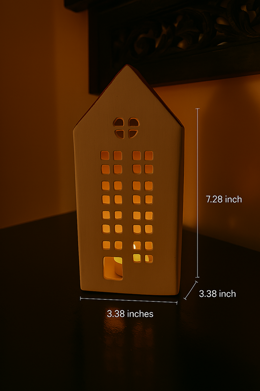 Handmade ceramic cozy house night light