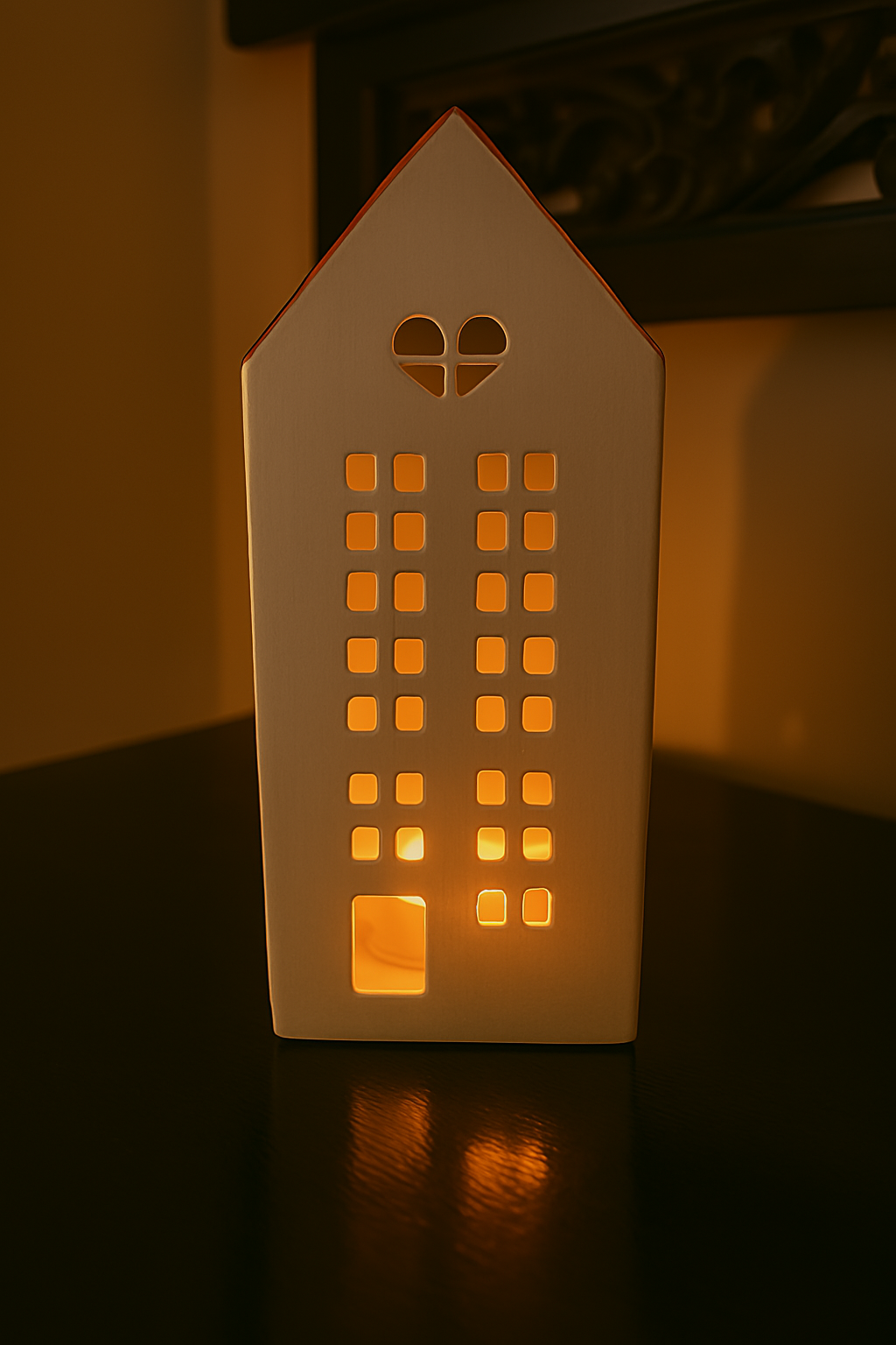 Handmade ceramic cozy house night light