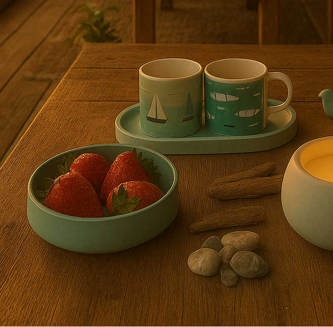 Hand Cast Turquoise Bowl – Coastal Colours Ceramic Tableware