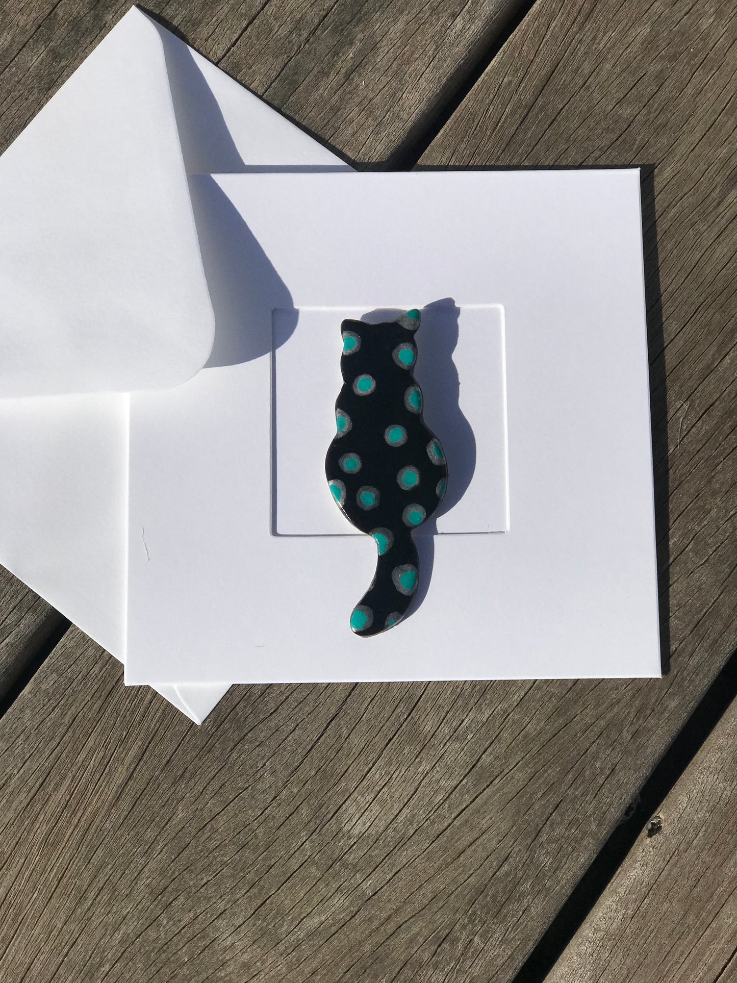 Handmade Clay Cat Card – A Unique Gift for Cat Lovers