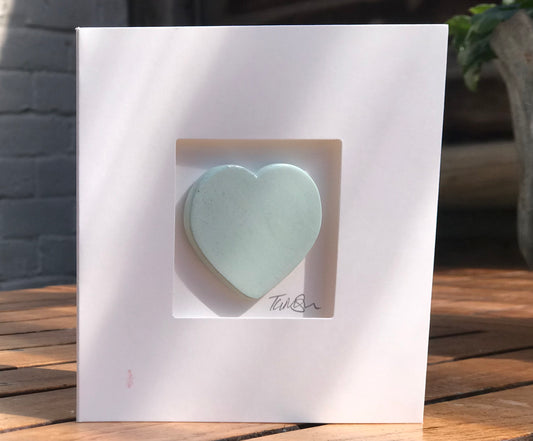 Handmade 3D ceramic heart card