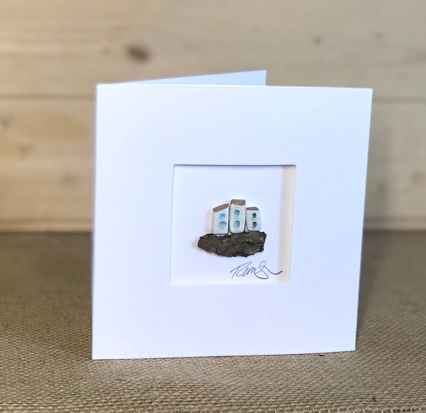 Unique Miniture Clay Houses Greeting Cards