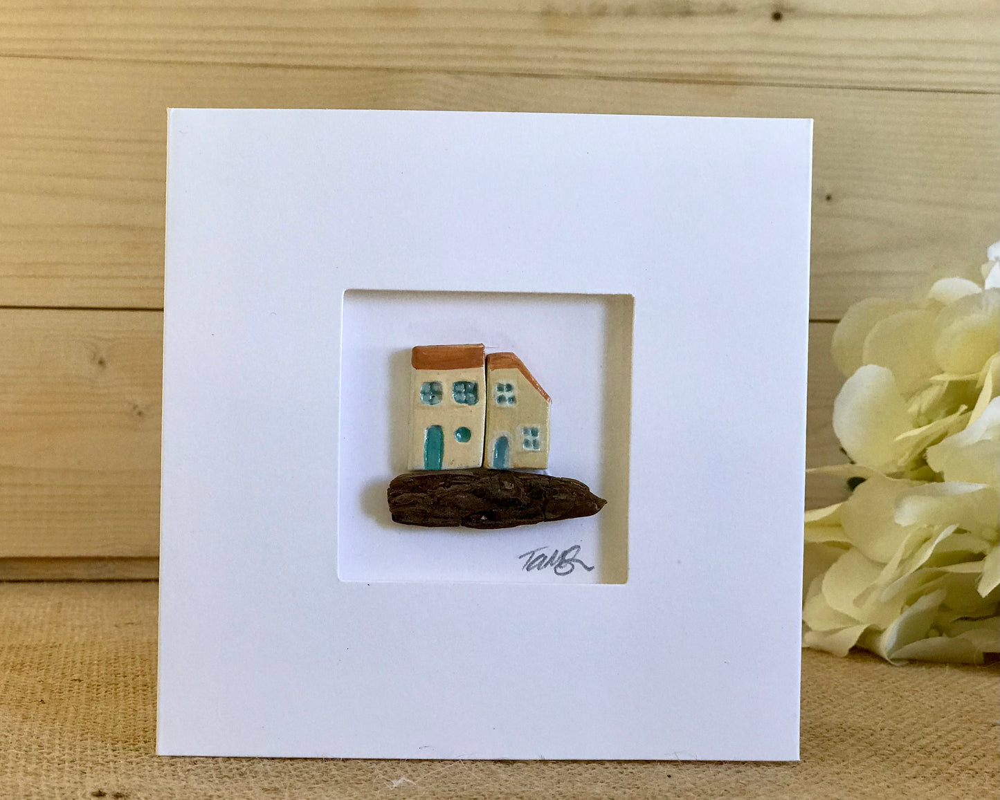 Unique Miniture Clay Houses Greeting Cards