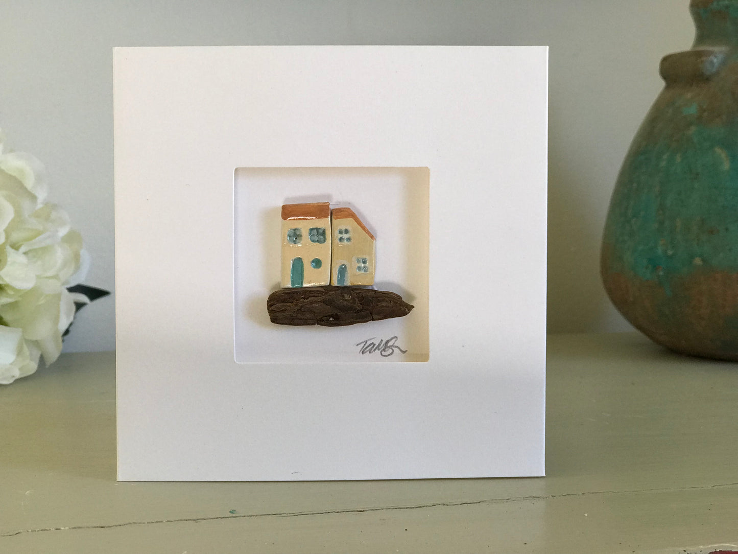 Unique Miniture Clay Houses Greeting Cards