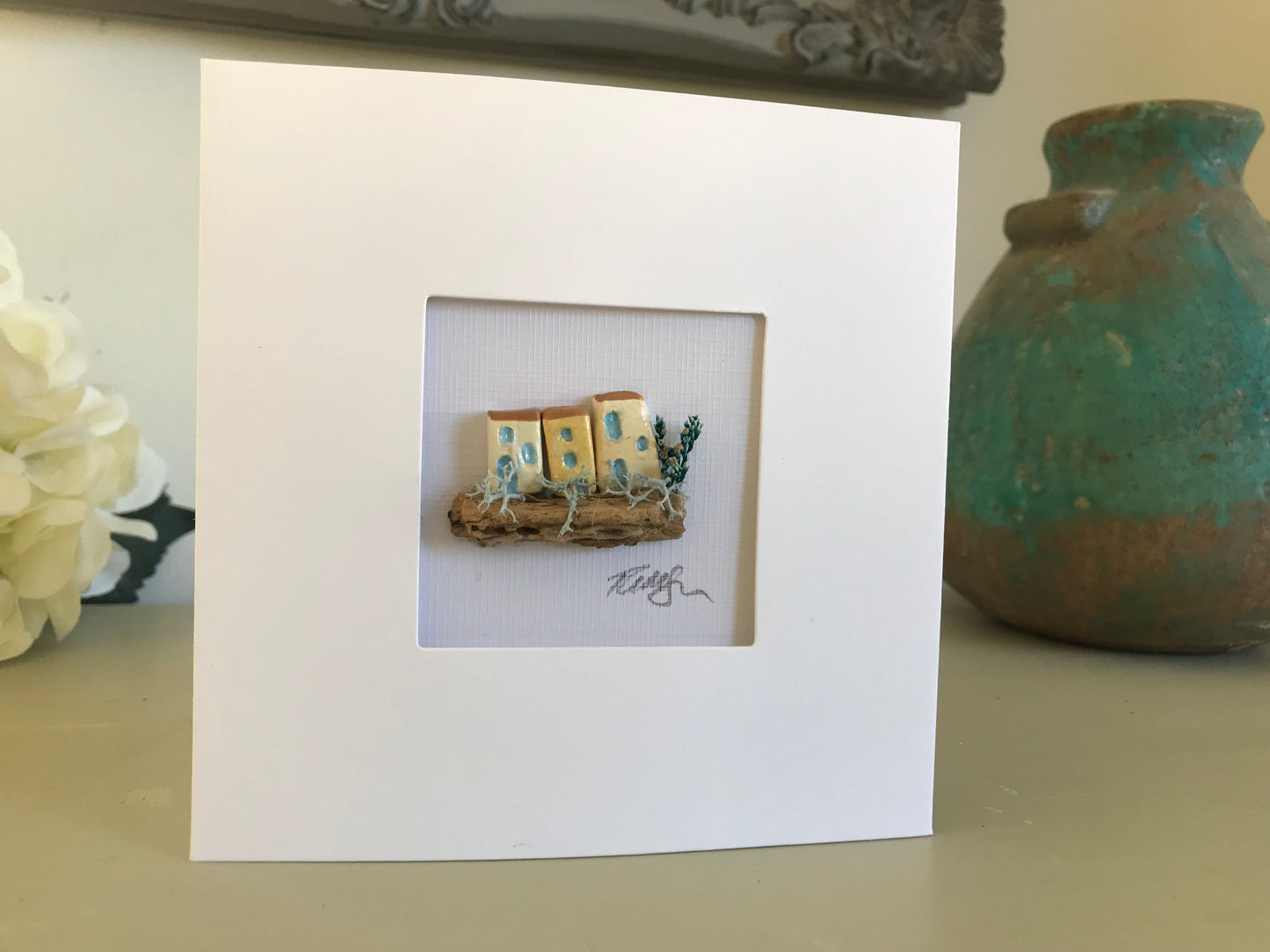 Unique Miniture Clay Houses Greeting Cards