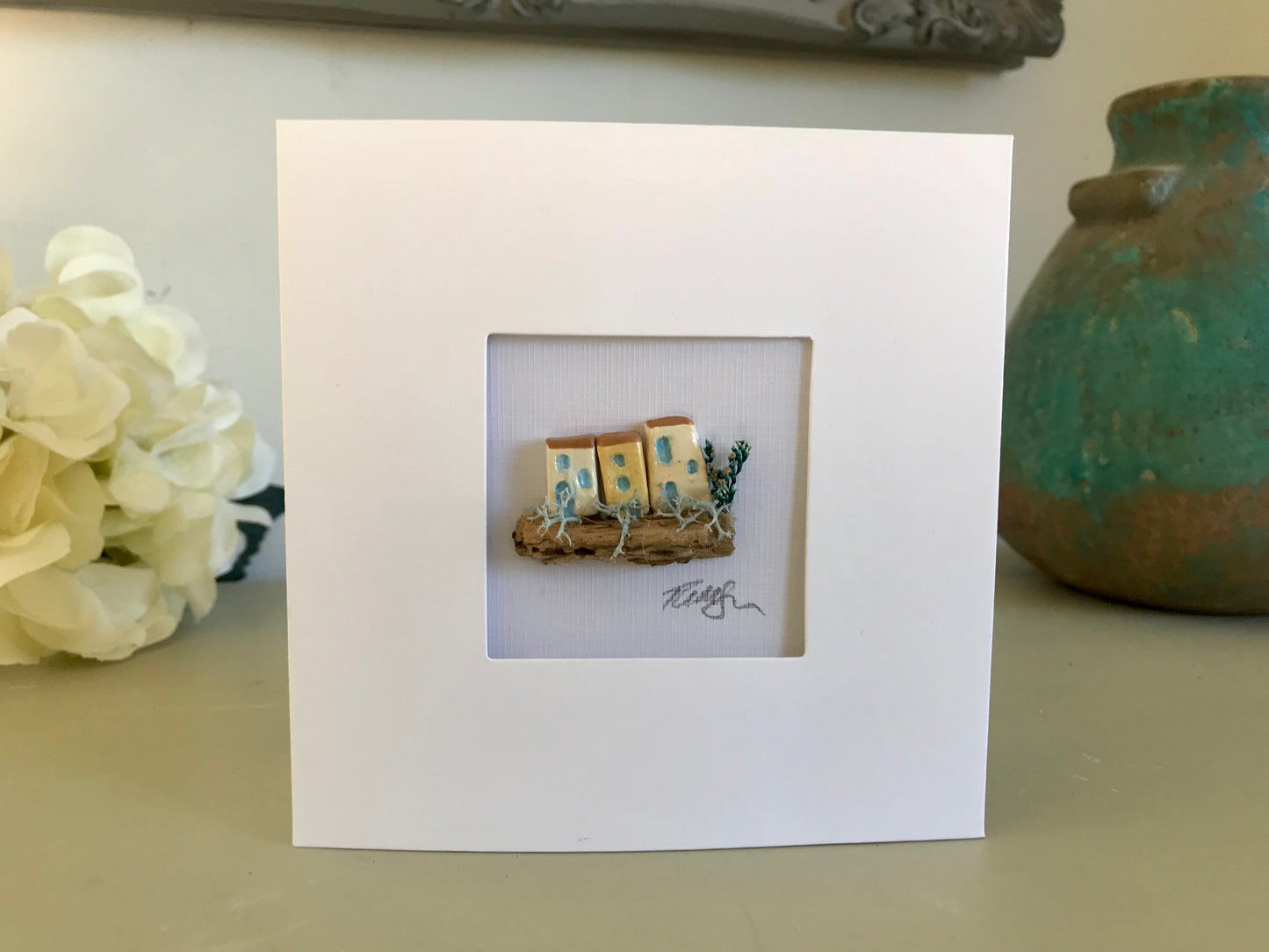Unique Miniture Clay Houses Greeting Cards