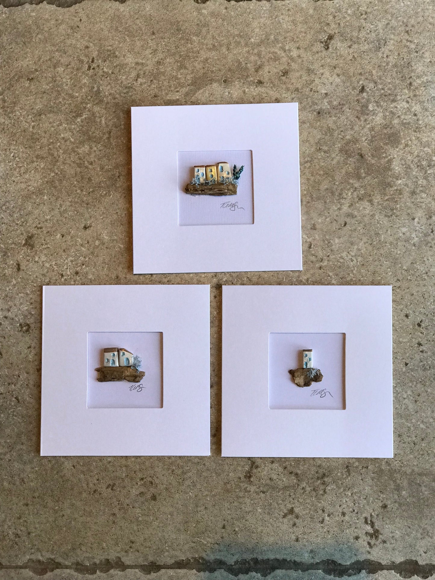 Unique Miniture Clay Houses Greeting Cards