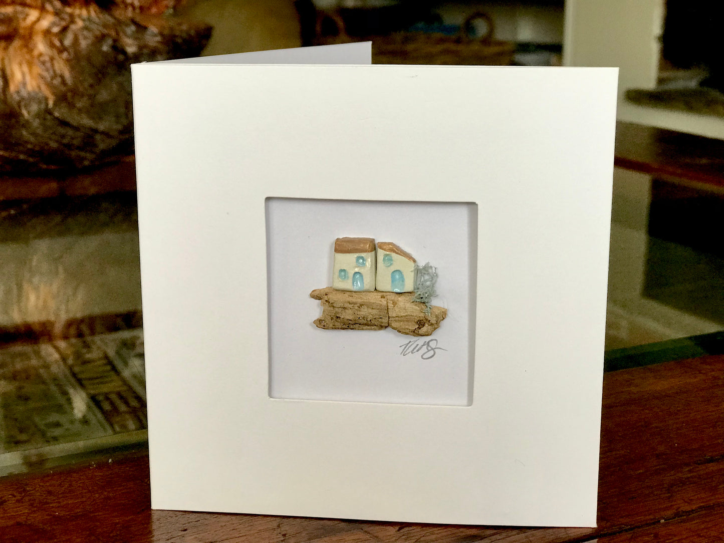 Unique Miniture Clay Houses Greeting Cards