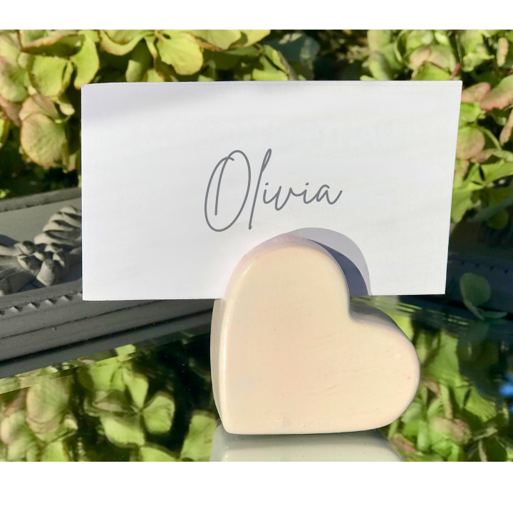 Ceramic Heart Place Card Holder – Wedding, Event or Business Display