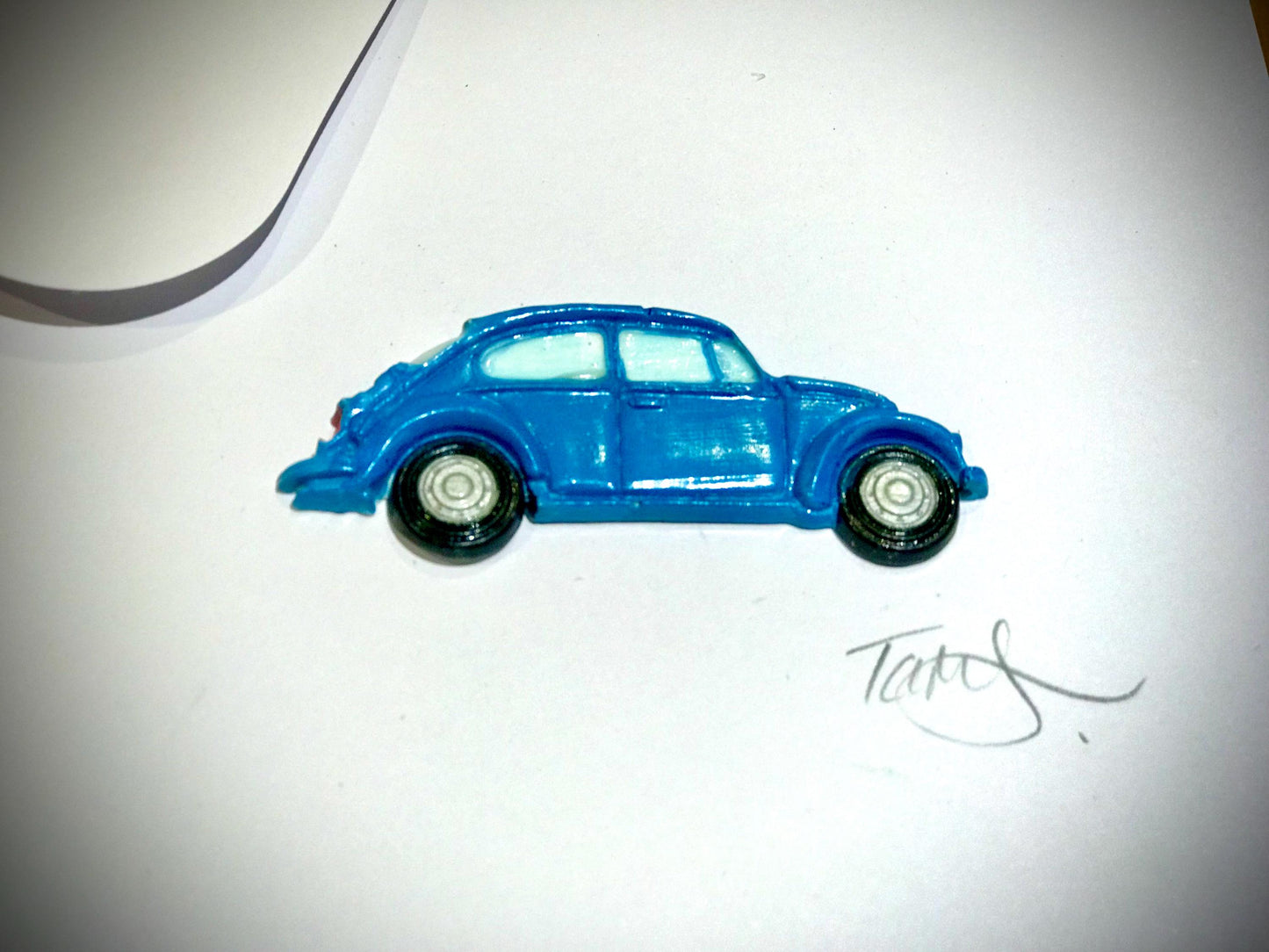 Handmade 3D Greetings Card & Fridge Magnet Clay Camper van, mini or Beetle