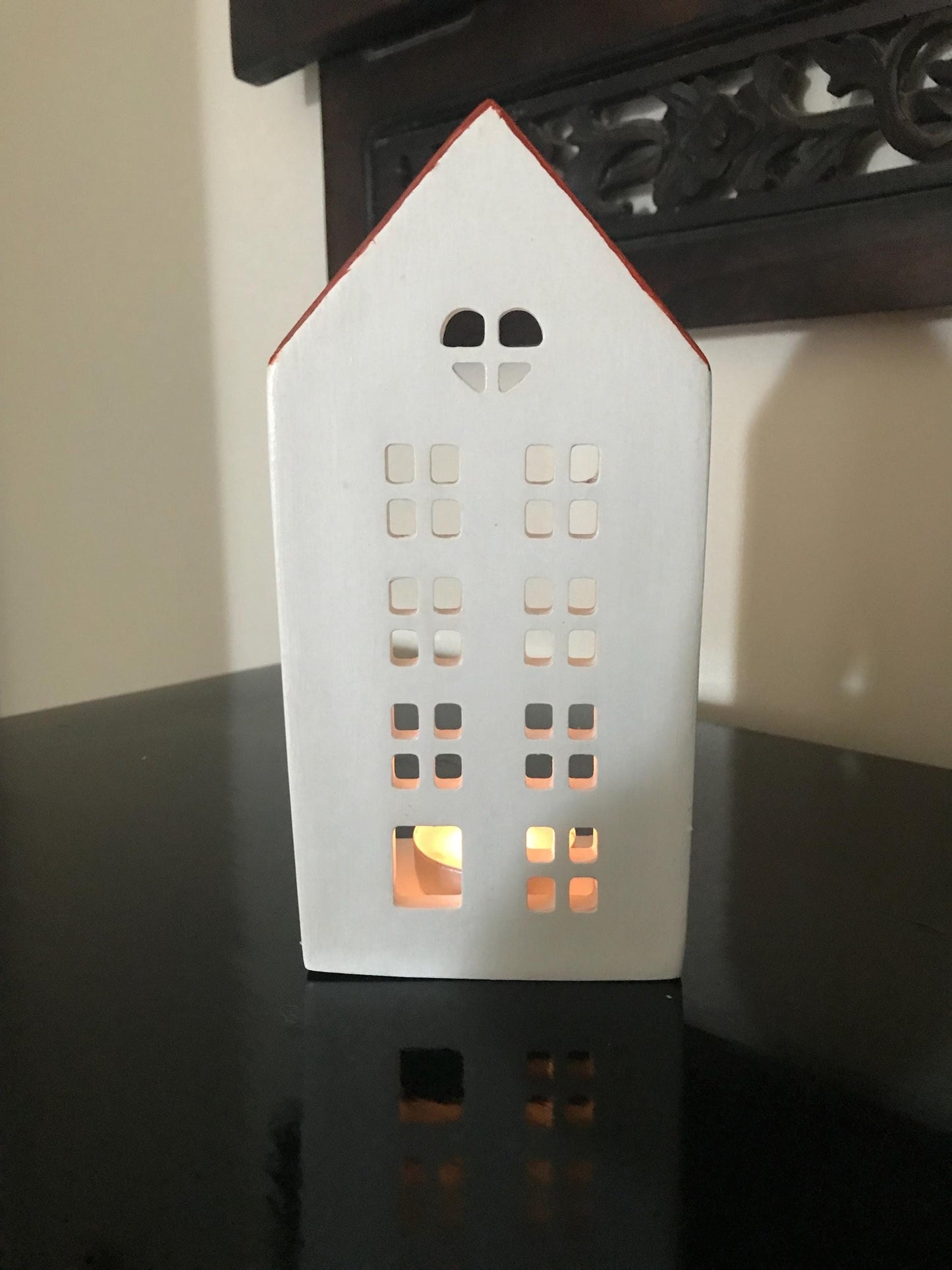 Handmade ceramic cozy house night light
