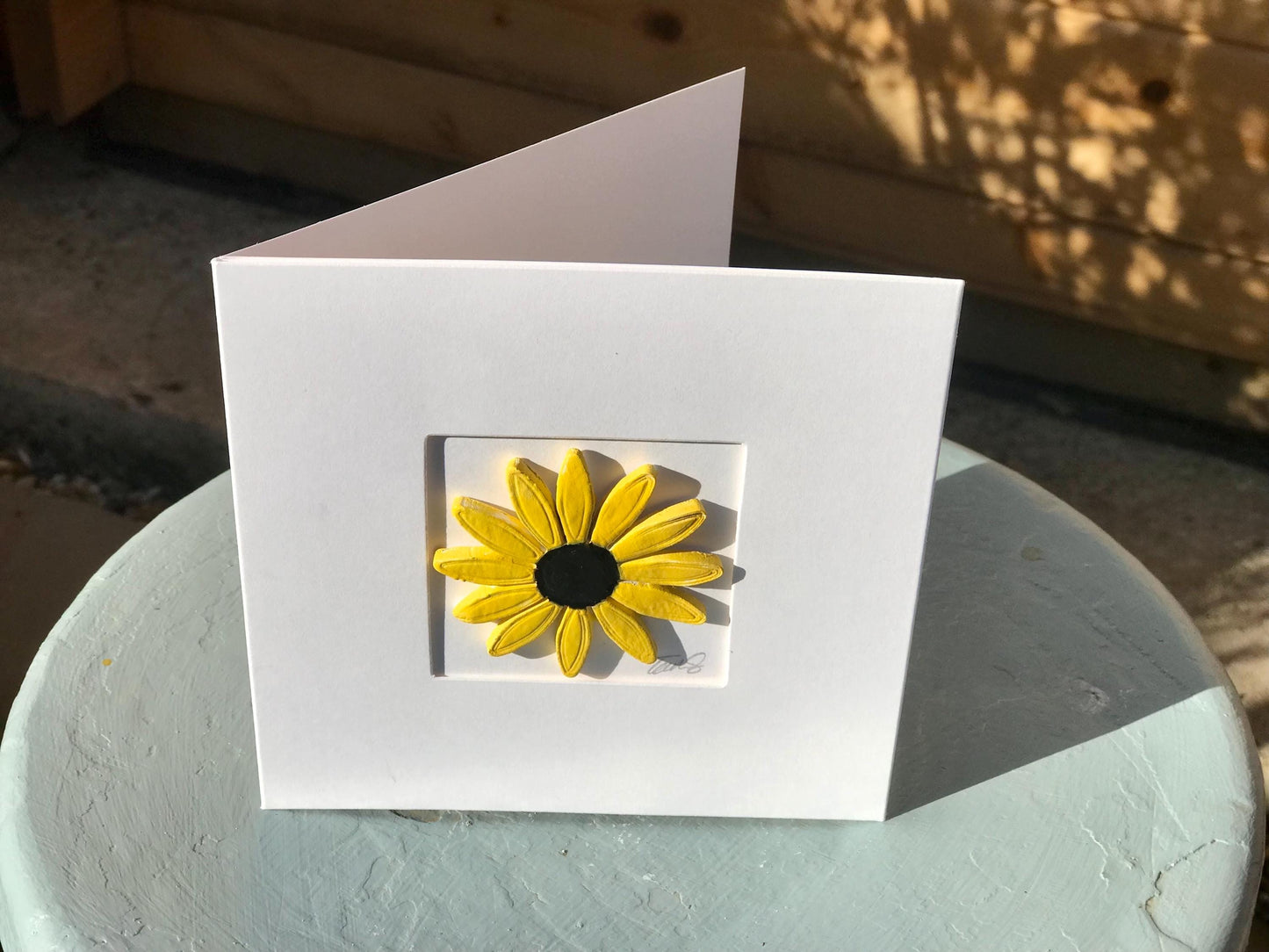 Handmade Sunflower Clay Card