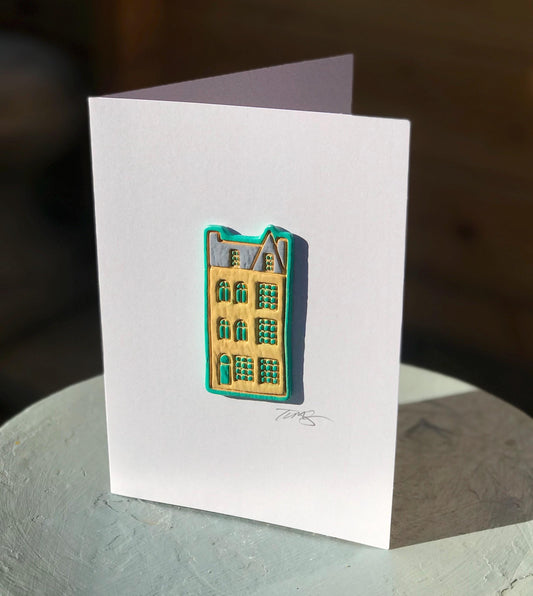 Handmade Townhouse Greetings Card