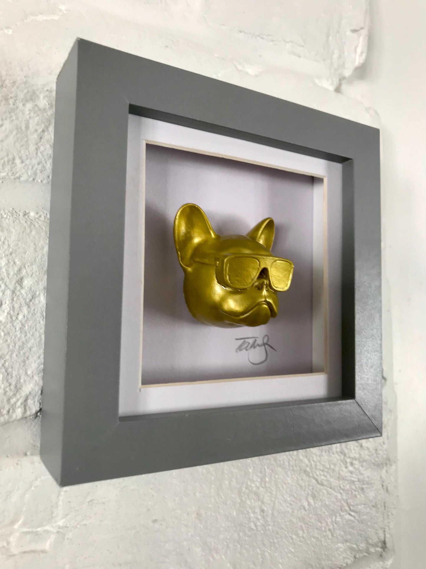 Handmade Gold French Bulldog Wall Art