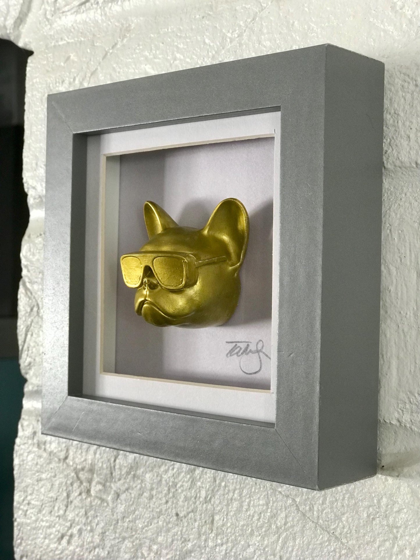 Handmade Gold French Bulldog Wall Art