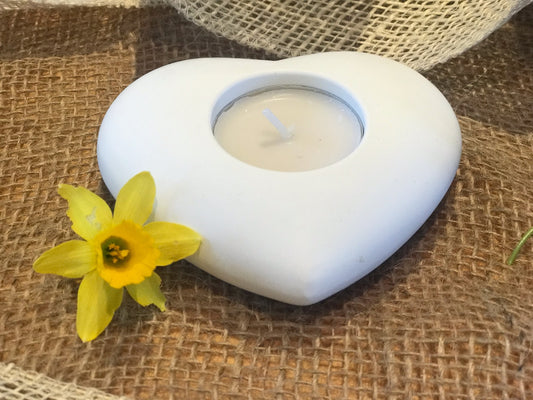 Handmade Ceramic Heart T-Light Holder