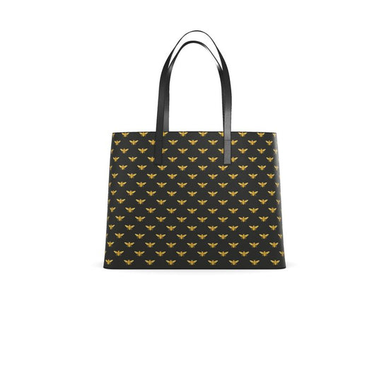 Signature Leather Tote – Gold Bee