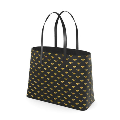 Signature Leather Tote – Gold Bee