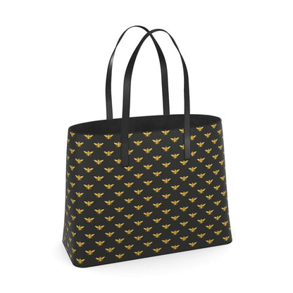 Signature Leather Tote – Gold Bee