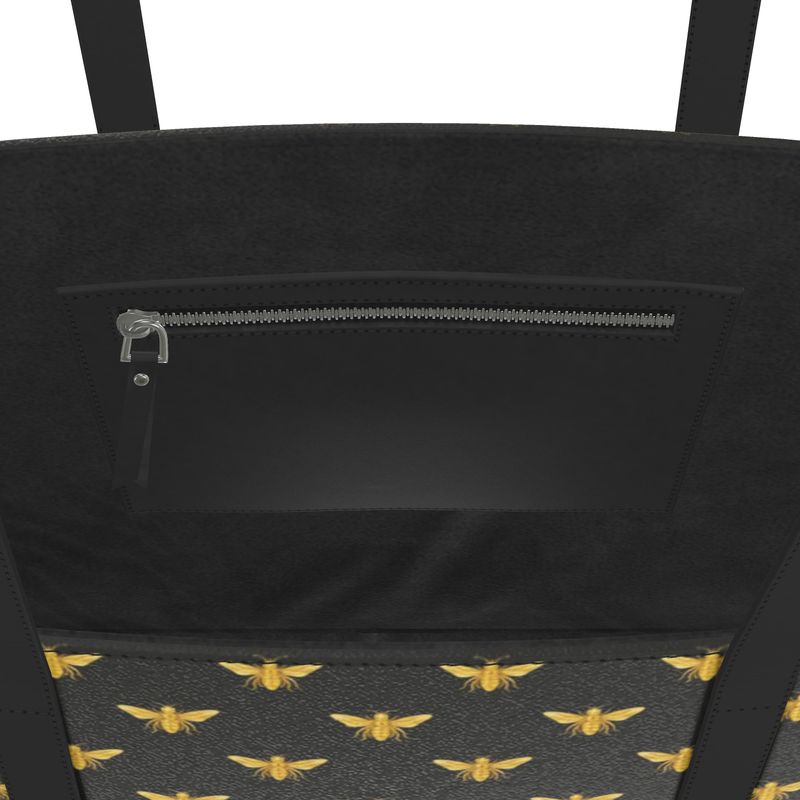 Signature Leather Tote – Gold Bee