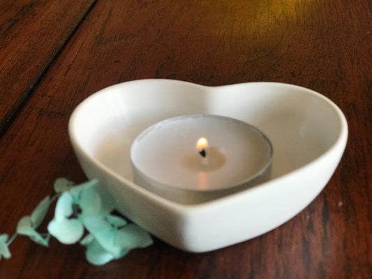 Handmade Ceramic Heart Trinket Dish – T-Light Holder & Jewelry Dish
