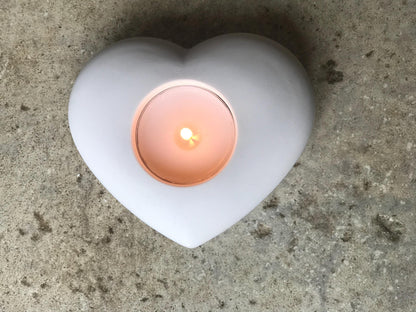 Handmade Ceramic Heart T-Light Holder