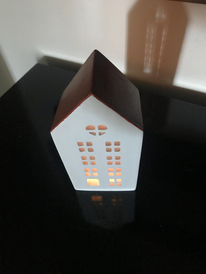 Handmade ceramic cozy house night light