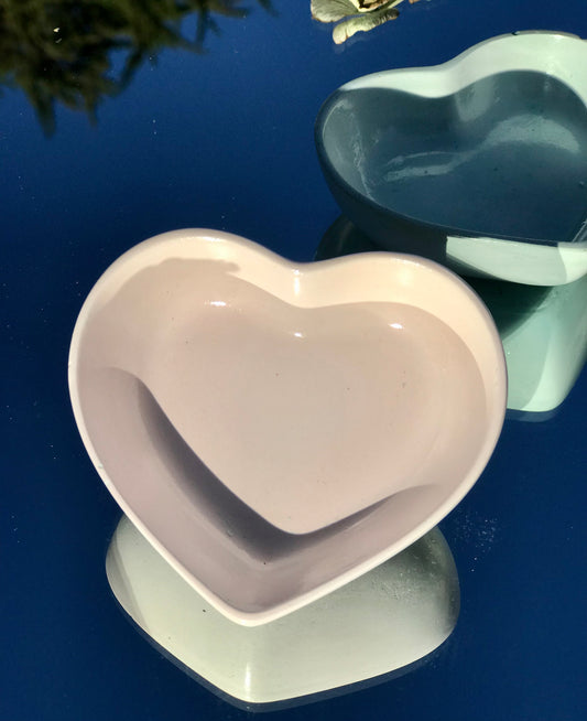Handmade Ceramic Heart Trinket Dish – T-Light Holder & Jewelry Dish