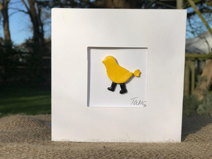 Handmade 3D Clay Greeting Card, chick in Wellies