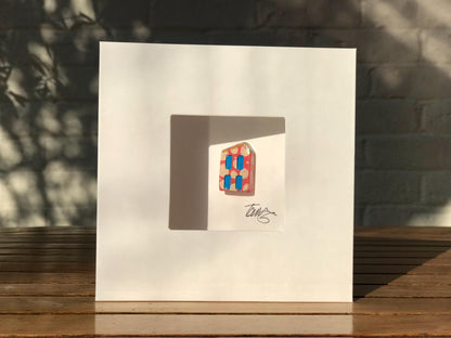 Handmade 3D Clay Greeting Card & Fridge Magnet in One!  Tiny Houses, assorted colours