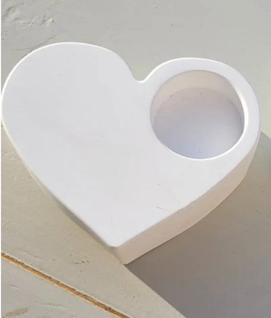 Handmade heart t-light holder