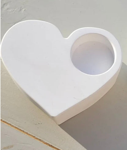 Handmade heart t-light holder