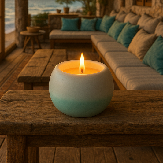 Sphere candle Holder – Turquoise Grey or Cream, Handmade Minimalist Candle Accent