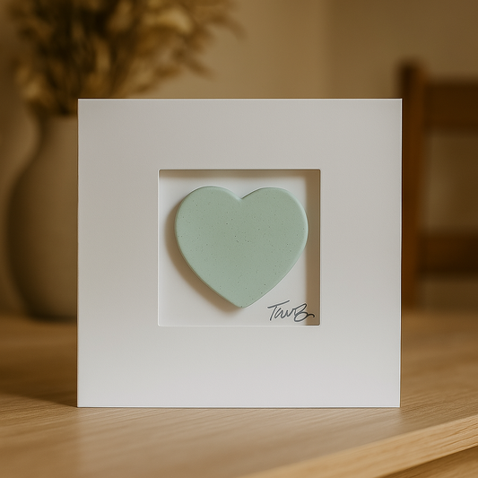 Handmade 3D ceramic heart card