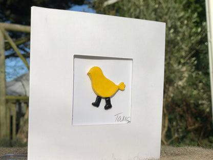 Handmade 3D Clay Greeting Card, Chick in Wellies