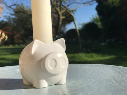 Hand-Cast Micro Pig Candle Holder