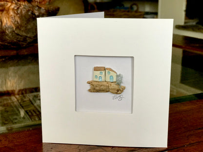 Unique Miniture Clay Houses Greeting Cards