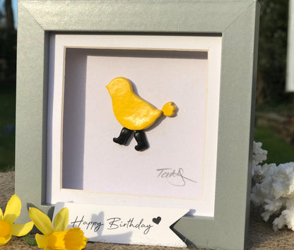 Handmade Spring Chicken Clay Spring Framed & Signed