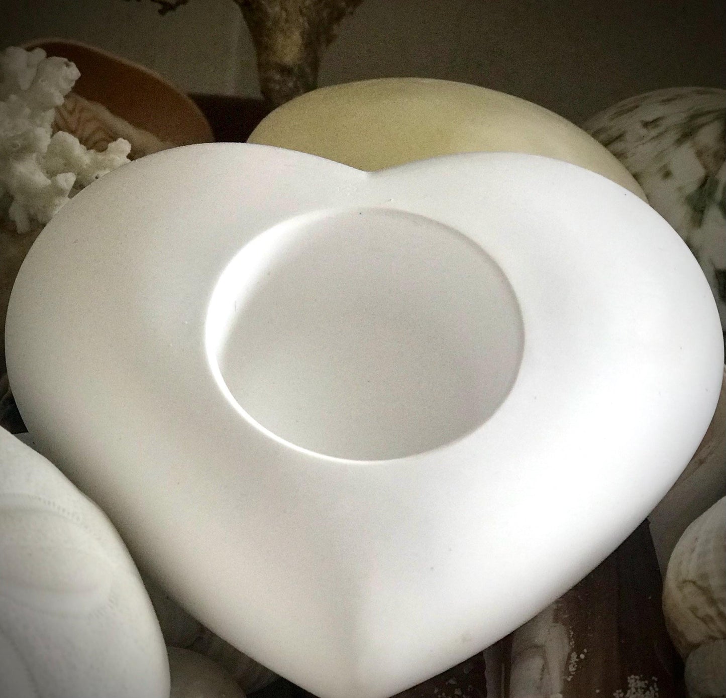 Handmade Ceramic Heart T-Light Holder