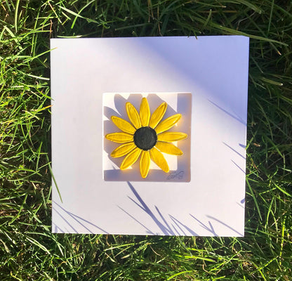 Handmade Sunflower Clay Card